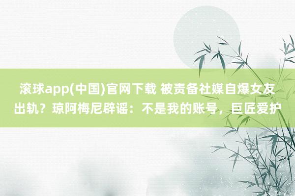 滚球app(中国)官网下载 被责备社媒自爆女友出轨？琼阿梅尼辟谣：不是我的账号，巨匠爱护