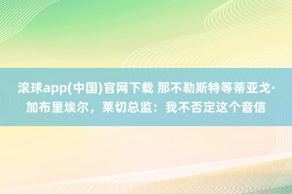 滚球app(中国)官网下载 那不勒斯特等蒂亚戈·加布里埃尔，莱切总监：我不否定这个音信