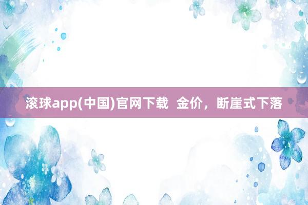 滚球app(中国)官网下载  金价，断崖式下落