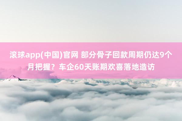 滚球app(中国)官网 部分骨子回款周期仍达9个月把握？车企60天账期欢喜落地造访
