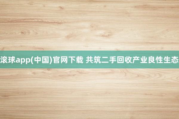 滚球app(中国)官网下载 共筑二手回收产业良性生态