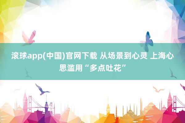 滚球app(中国)官网下载 从场景到心灵 上海心思滥用“多点吐花”