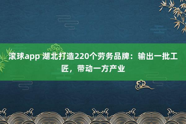 滚球app 湖北打造220个劳务品牌：输出一批工匠，带动一方产业