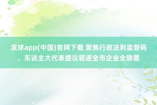 滚球app(中国)官网下载 聚焦行政法则监督码，东谈主大代表提议驱逐全市企业全隐匿