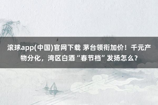 滚球app(中国)官网下载 茅台领衔加价！千元产物分化，湾区白酒“春节档”发扬怎么？