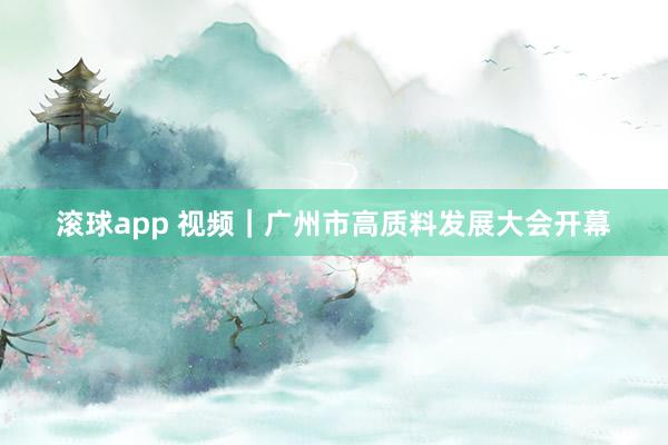 滚球app 视频｜广州市高质料发展大会开幕