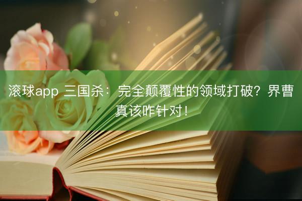 滚球app 三国杀：完全颠覆性的领域打破？界曹真该咋针对！