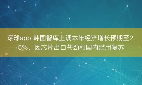 滚球app 韩国智库上调本年经济增长预期至2.5%，因芯片出口苍劲和国内滥用复苏