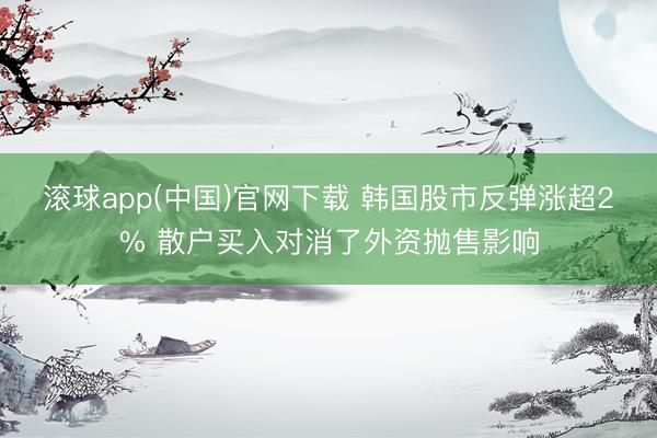 滚球app(中国)官网下载 韩国股市反弹涨超2% 散户买入对消了外资抛售影响