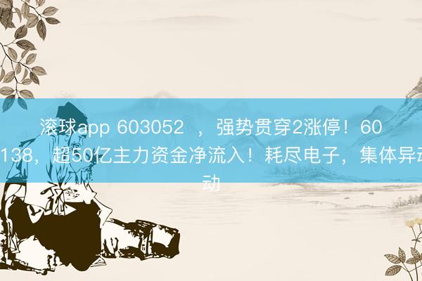 滚球app 603052  ，强势贯穿2涨停！601138，超50亿主力资金净流入！耗尽电子，集体异动