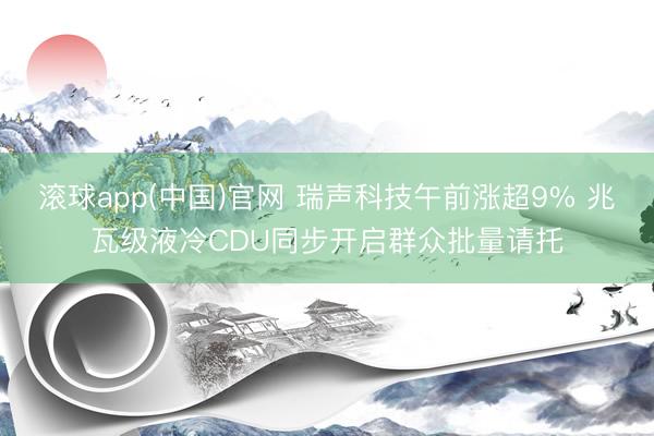 滚球app(中国)官网 瑞声科技午前涨超9% 兆瓦级液冷CDU同步开启群众批量请托
