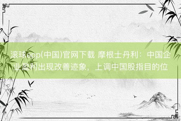 滚球app(中国)官网下载 摩根士丹利：中国企业盈利出现改善迹象，上调中国股指目的位