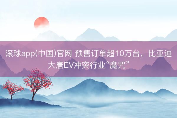 滚球app(中国)官网 预售订单超10万台，比亚迪大唐EV冲突行业“魔咒”