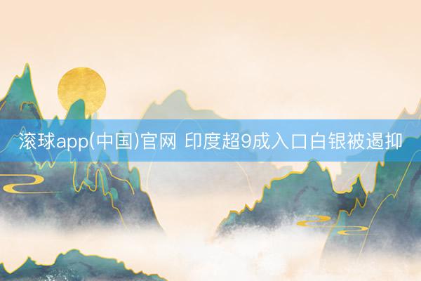 滚球app(中国)官网 印度超9成入口白银被遏抑