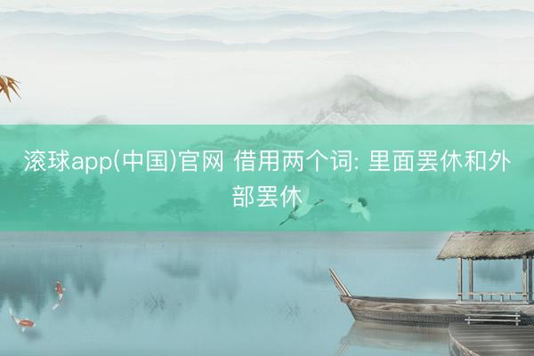 滚球app(中国)官网 借用两个词: 里面罢休和外部罢休