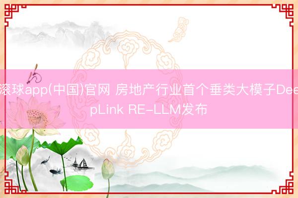 滚球app(中国)官网 房地产行业首个垂类大模子DeepLink RE-LLM发布