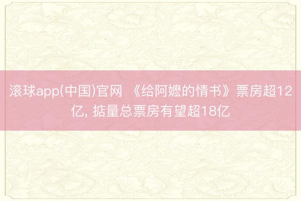 滚球app(中国)官网 《给阿嬷的情书》票房超12亿, 掂量