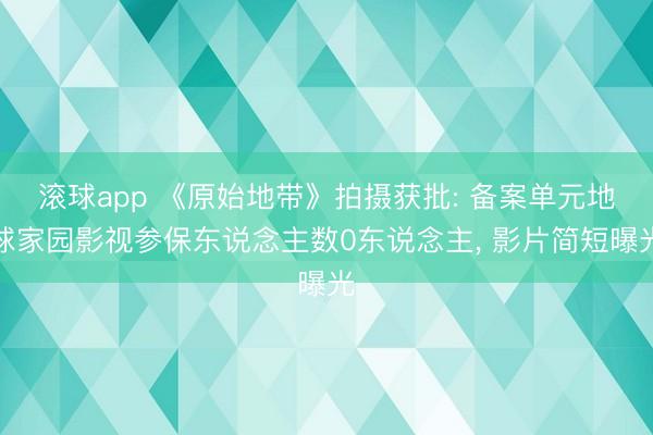 滚球app 《原始地带》拍摄获批: 备案单元地球家园影视参保