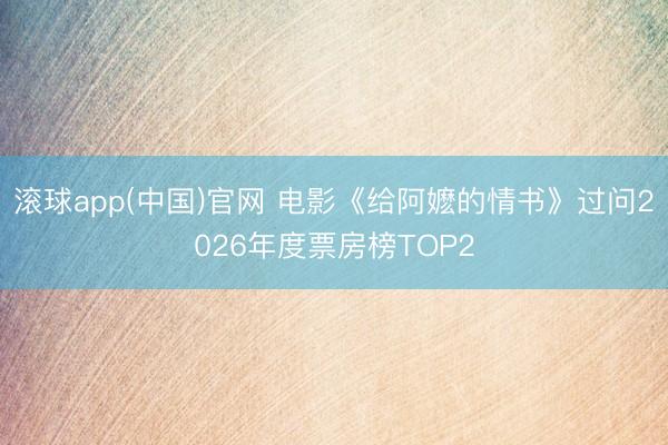 滚球app(中国)官网 电影《给阿嬷的情书》过问2026年度