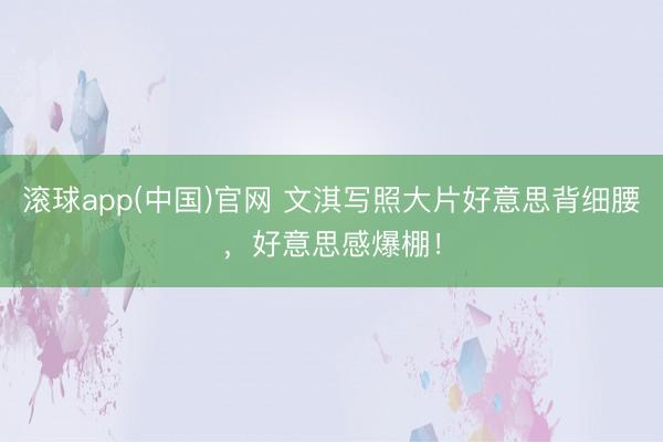 滚球app(中国)官网 文淇写照大片好意思背细腰，好意思感爆棚！