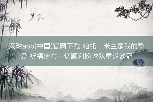 滚球app(中国)官网下载 帕托:米兰是我的挚爱 祈福伊布一切顺利盼球队重返欧冠