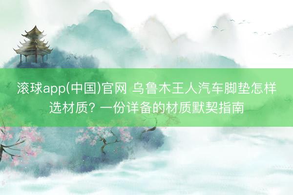 滚球app(中国)官网 乌鲁木王人汽车脚垫怎样选材质? 一份详备的材质默契指南