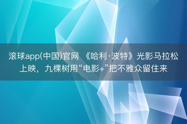 滚球app(中国)官网 《哈利·波特》光影马拉松上映,九棵树用“电影+”把不雅众留住来